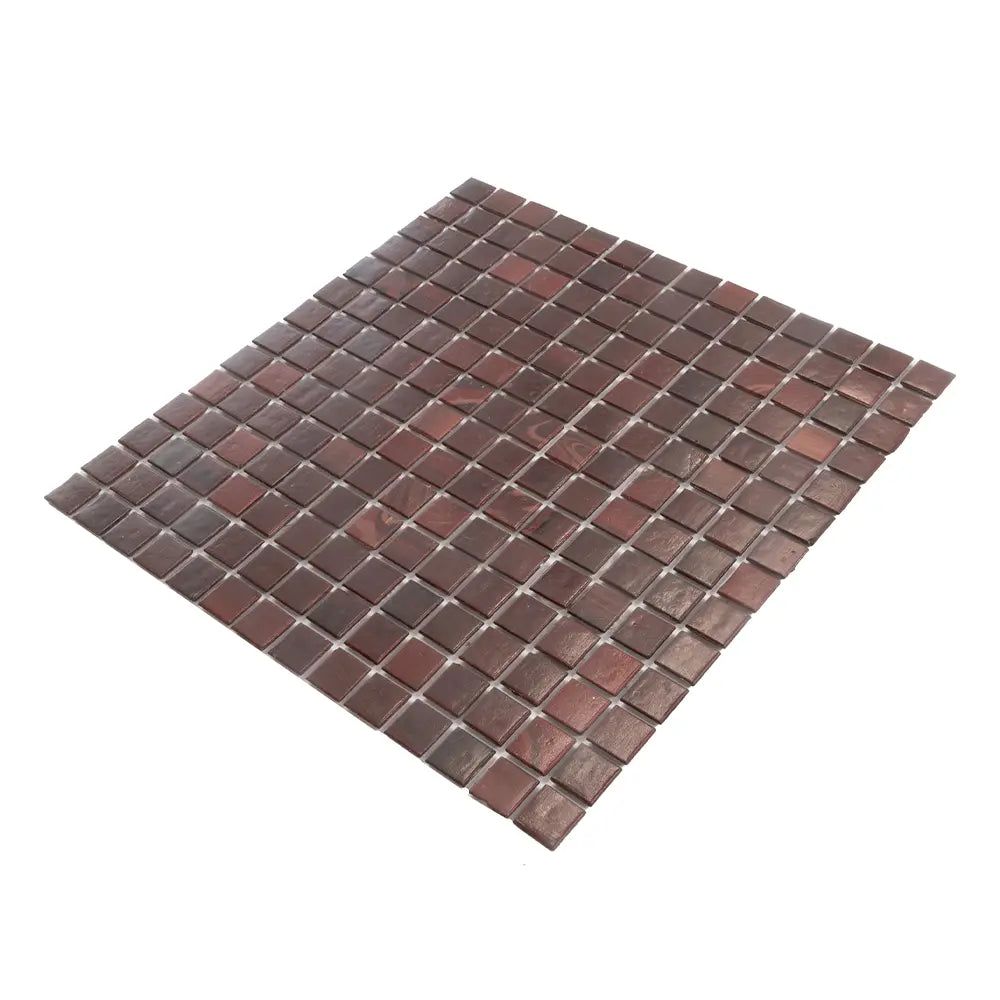 Red Swirls Squares Glass Pool Tile | Tile Club
