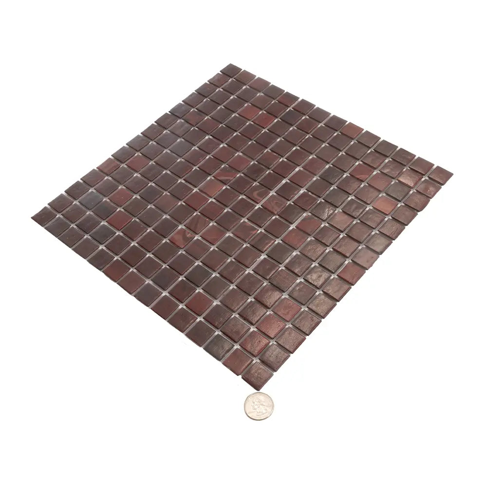 Red Swirls Squares Glass Pool Tile | Tile Club