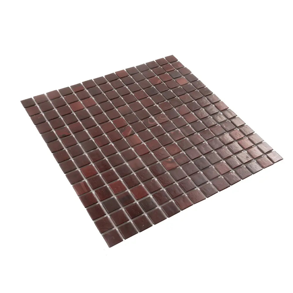 Red Swirls Squares Glass Pool Tile | Tile Club