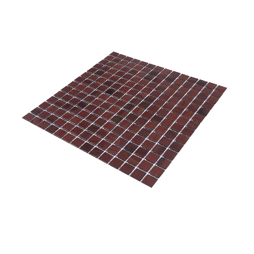 Red Swirls Squares Glass Pool Tile | Tile Club