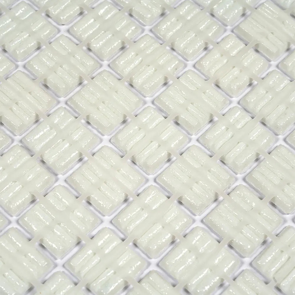 Pure White Squares Glass Pool Tile | Tile Club