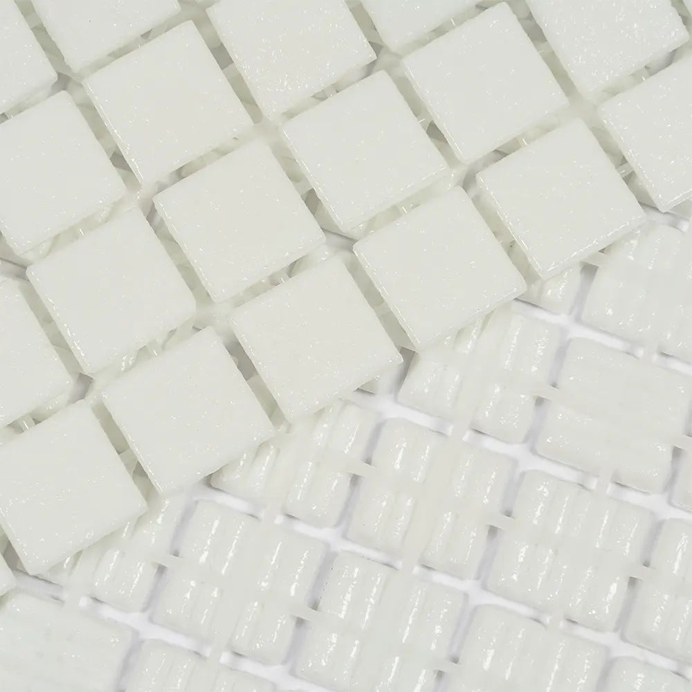 Pure White Squares Glass Pool Tile | Tile Club