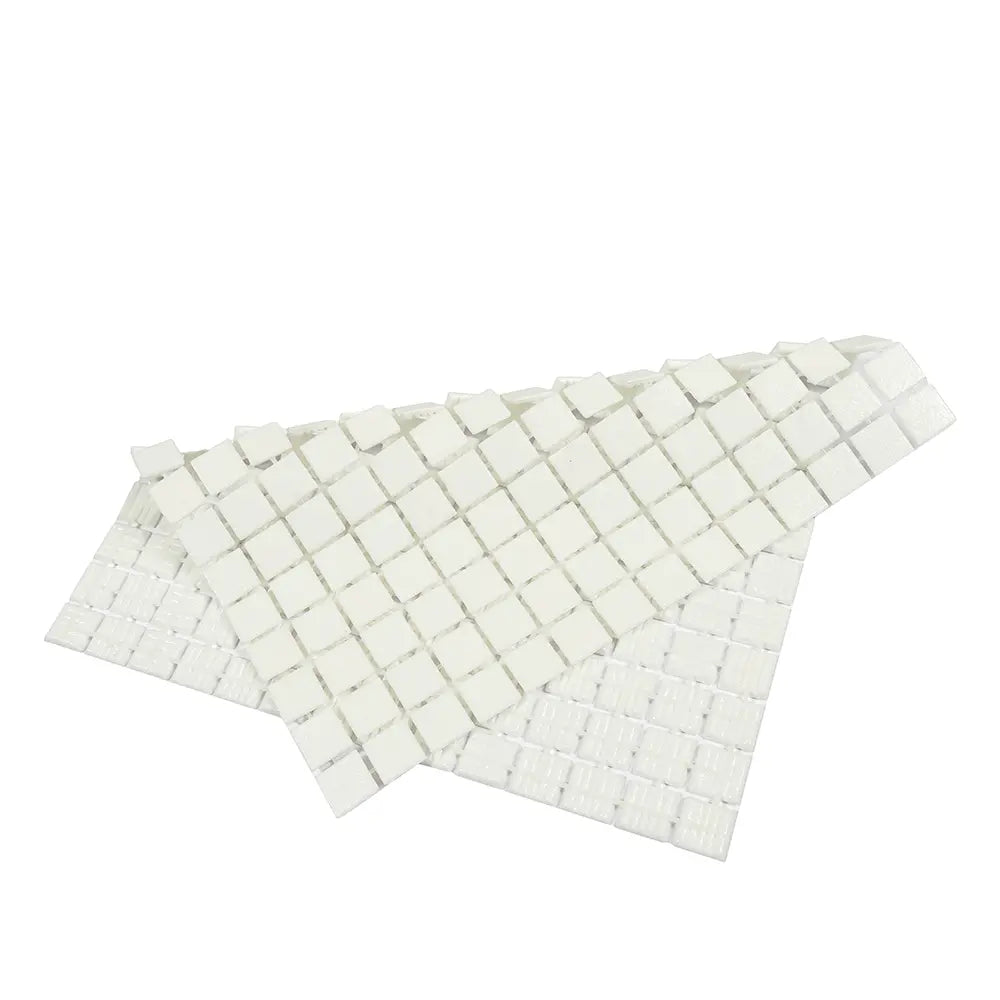 Pure White Squares Glass Pool Tile | Tile Club