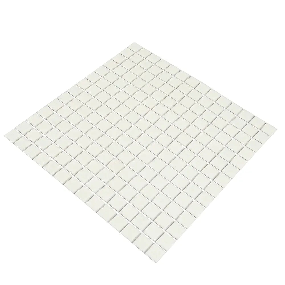 Pure White Squares Glass Pool Tile | Tile Club