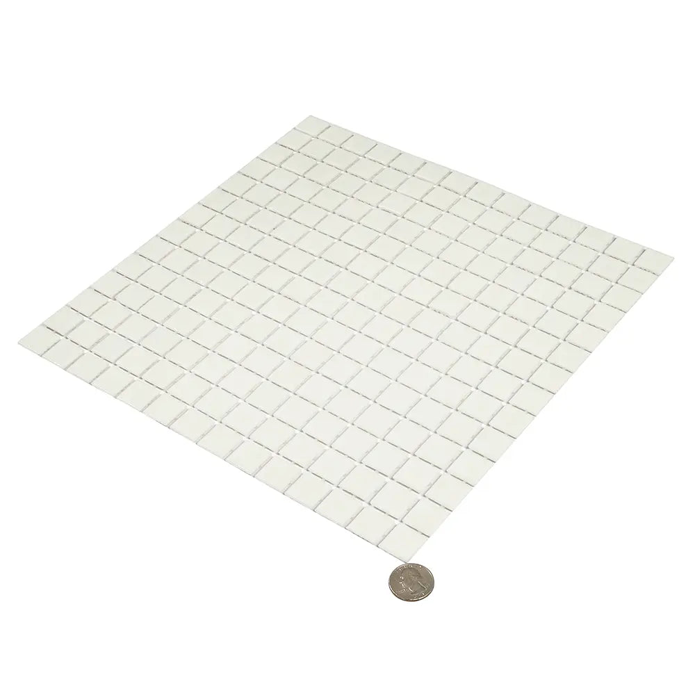 Pure White Squares Glass Pool Tile | Tile Club