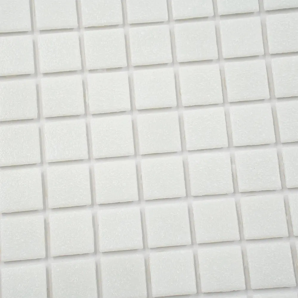 Speckled White Squares Glass Pool Tile | Tile Club