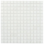 Speckled White Squares Glass Pool Tile | Tile Club
