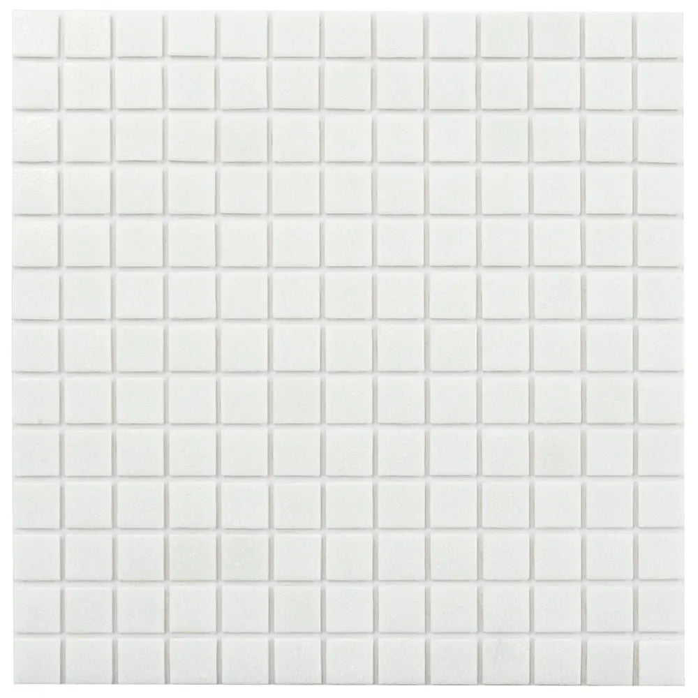 Speckled White Squares Glass Pool Tile | Tile Club