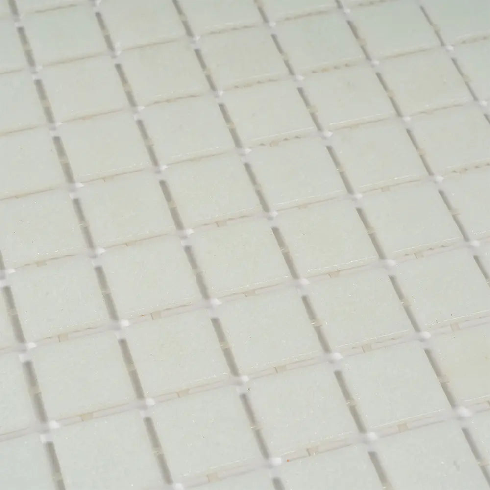 Speckled White Squares Glass Pool Tile | Tile Club