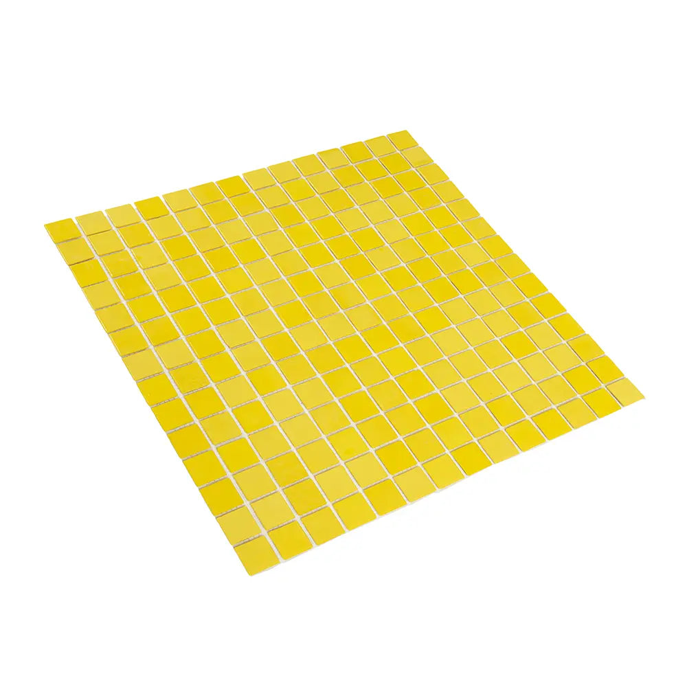 Neon Yellow Squares Glass Pool Tile | Tile Club