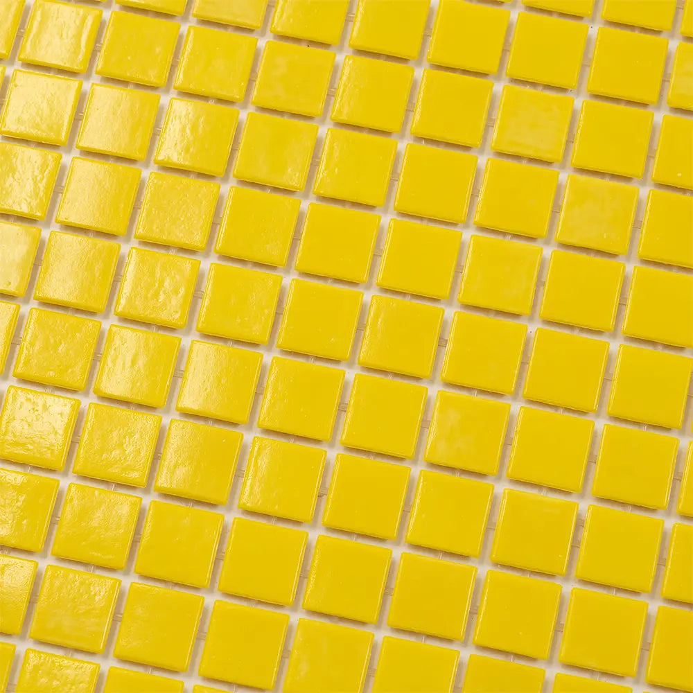 Lemon Yellow Squares Glass Pool Tile | Tile Club