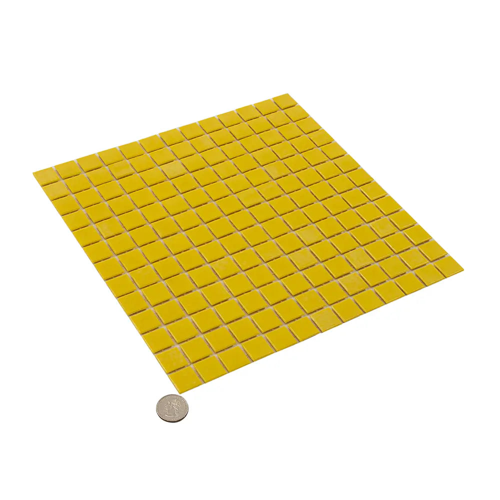 Lemon Yellow Squares Glass Pool Tile | Tile Club