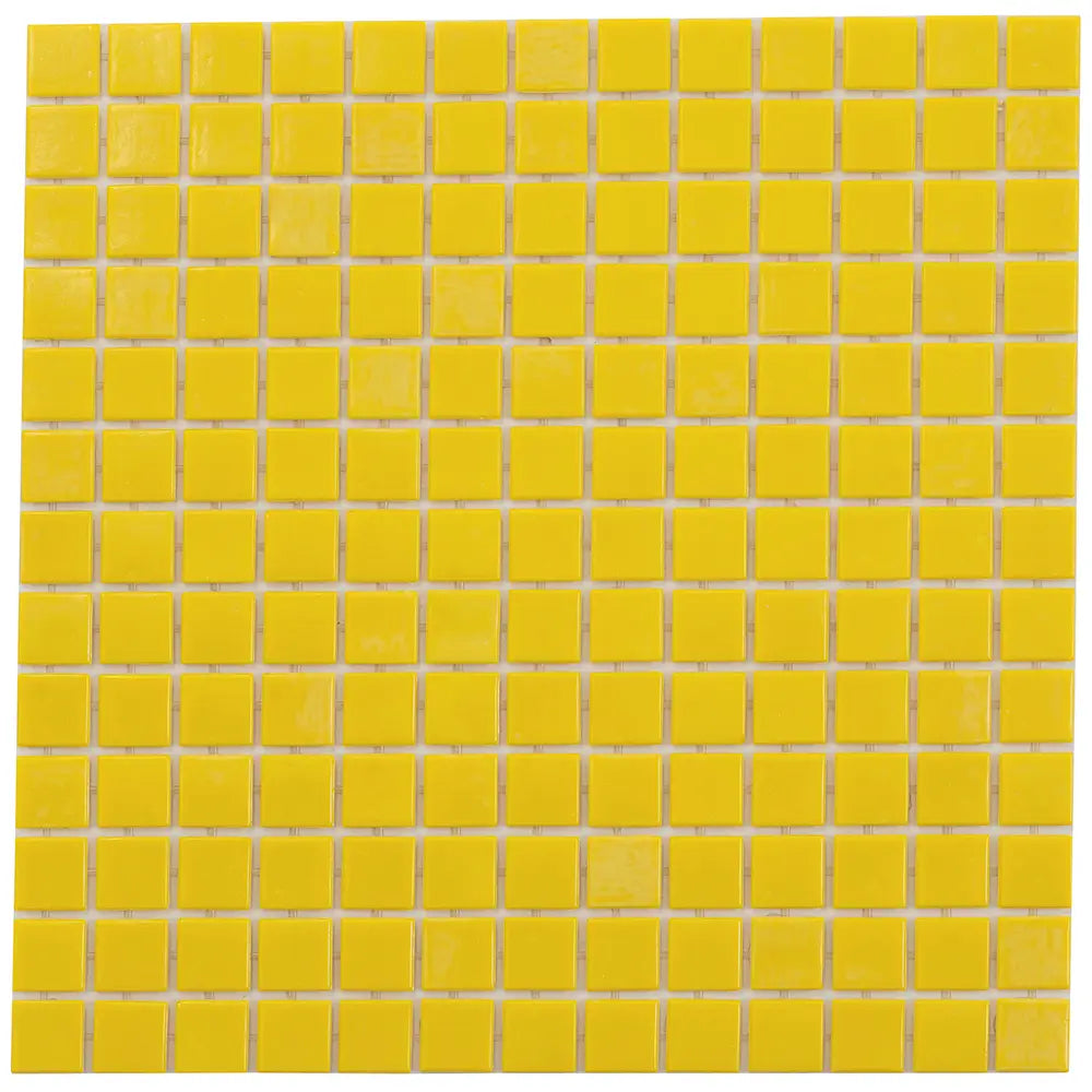 Lemon Yellow Squares Glass Pool Tile | Tile Club