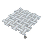Sand Valley & Thassos Basket Weave Mosaic Tile | Tile Club