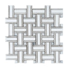 Sand Valley & Thassos Basket Weave Mosaic Tile | Tile Club