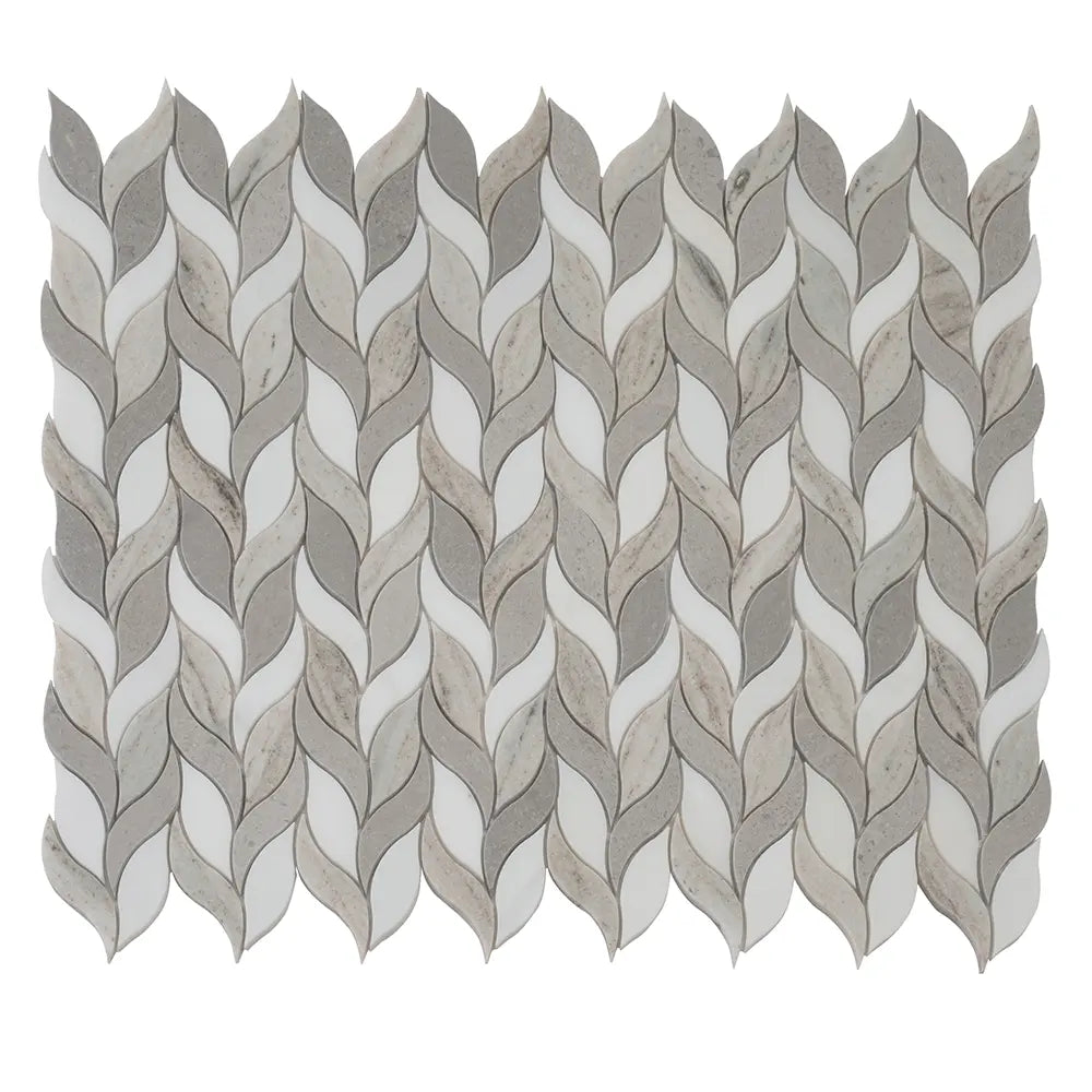 Sand Valley And Thassos Leaves Marble Mosaic Tile | Tile Club
