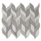 Sand Valley And Thassos Leaves Marble Mosaic Tile | Tile Club