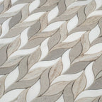 Sand Valley And Thassos Leaves Marble Mosaic Tile | Tile Club