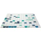 Blue and White Gradient Squares Glass Pool Tile | Tile Club