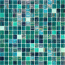 Blue and White Gradient Squares Glass Pool Tile | Tile Club