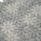Carrara & Eastern White Bouquette Marble Mosaic Tile