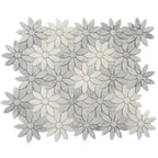 Carrara & Eastern White Bouquette Marble Mosaic Tile