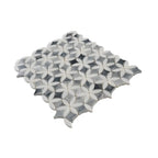 Roman Flower Bardiglio & Carrara Marble Mosaic Tile | Tile Club