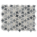 Roman Flower Bardiglio & Carrara Marble Mosaic Tile | Tile Club