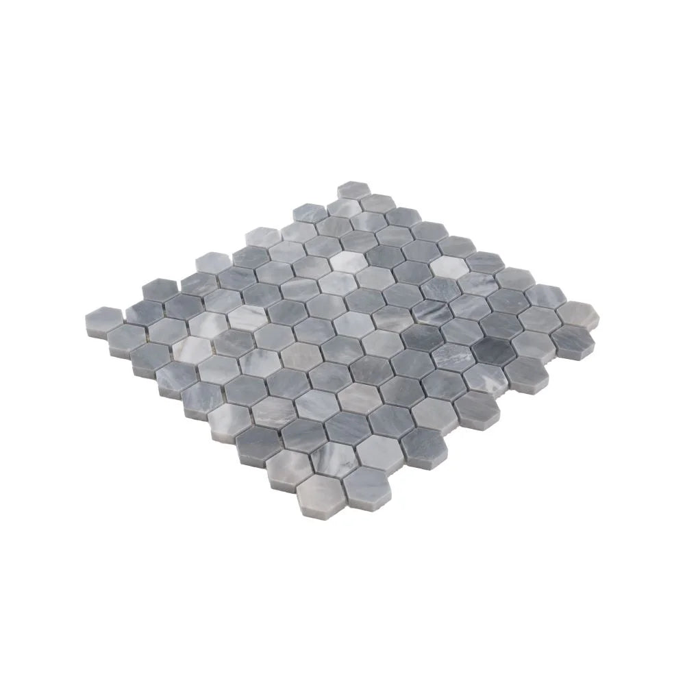 Bardiglio Hexagon Polished Marble Mosaic Tile
