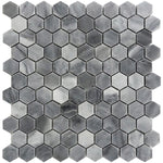 Bardiglio Hexagon Polished Marble Mosaic Tile Sample