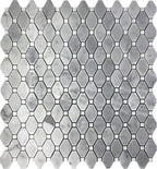 Bardiglio Octagon With Oriental White Dot Marble Mosaic Tile Sample