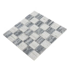 Sticks Carrara & Bardiglio Marble Mosaic Tile