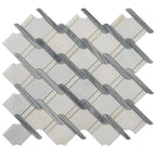 Italiano Bardiglio & Eastern White Marble Mosaic Tile