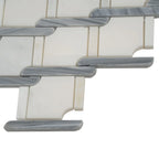 Italiano Bardiglio & Eastern White Marble Mosaic Tile