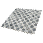Bardiglio Penny Round & Carrara Dot Marble Mosaic Tile