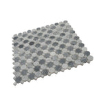 Bardiglio Penny Round & Carrara Dot Marble Mosaic Tile