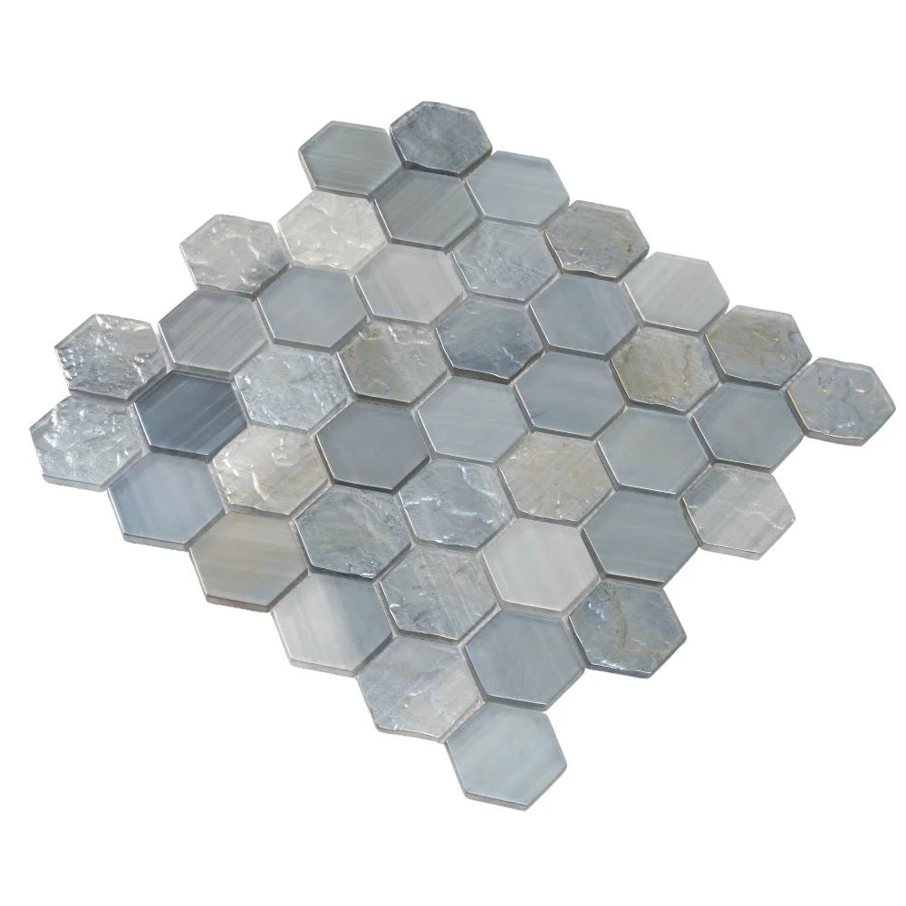 Champagne Dreams Hexagon Glass Mosaic Tile