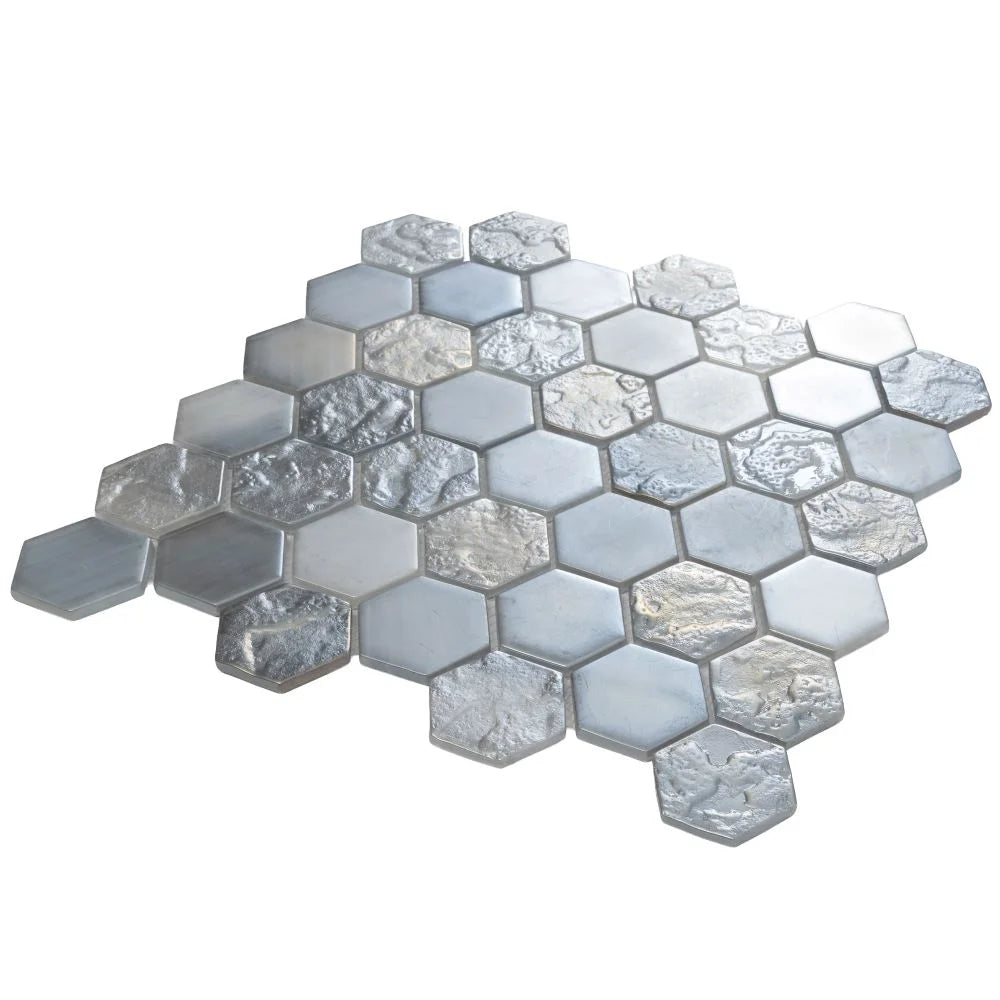 Champagne Dreams Hexagon Glass Mosaic Tile
