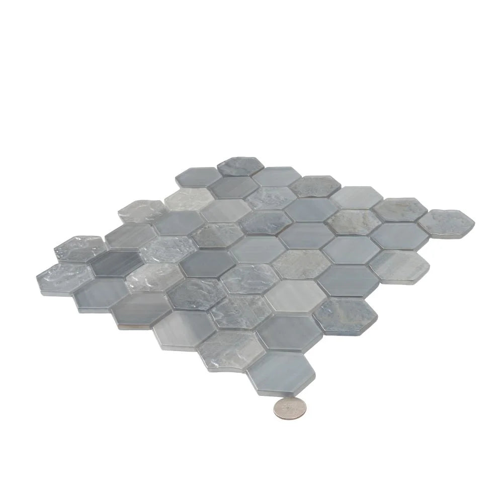 Champagne Dreams Hexagon Glass Mosaic Tile