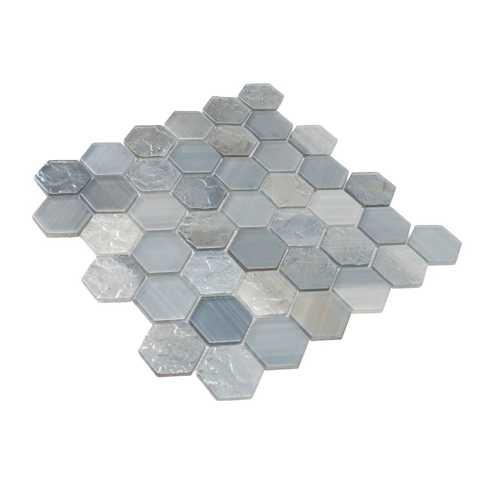Champagne Dreams Hexagon Glass Mosaic Tile