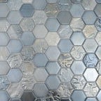 Champagne Dreams Hexagon Glass Mosaic Tile