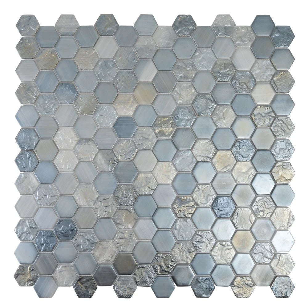 Champagne Dreams Hexagon Glass Mosaic Tile