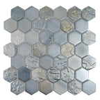 Champagne Dreams Hexagon Glass Mosaic Tile