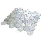 Frozen Dreams Hexagon Glass Mosaic Tile