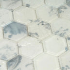 Frozen Dreams Hexagon Glass Mosaic Tile