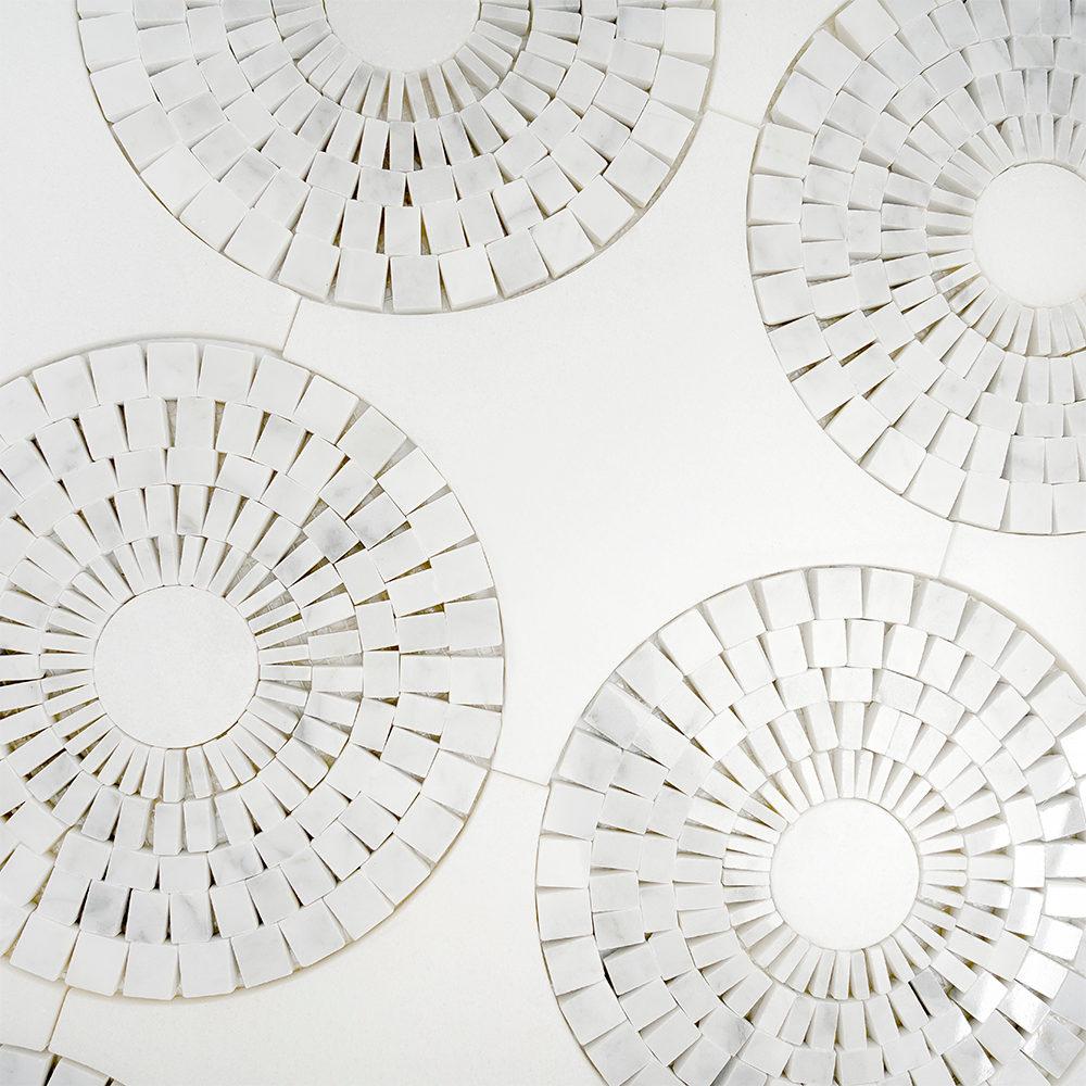 Carrara Circles Micro Mosaic Tile | Tile Club