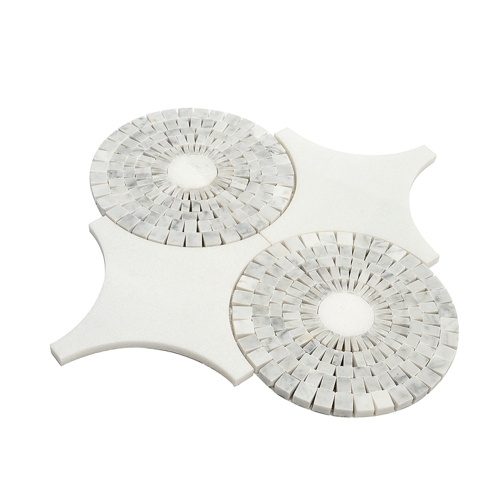 Carrara Circles Micro Mosaic Tile | Tile Club
