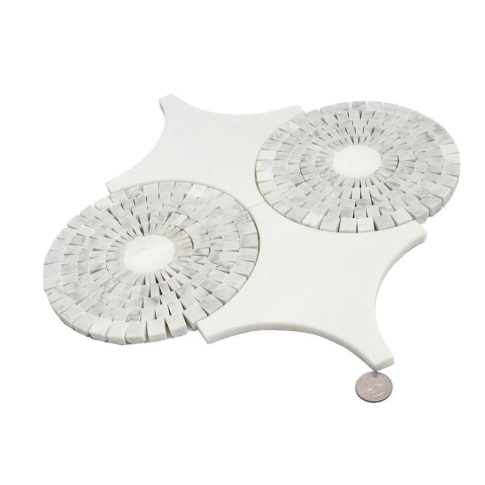 Carrara Circles Micro Mosaic Tile | Tile Club