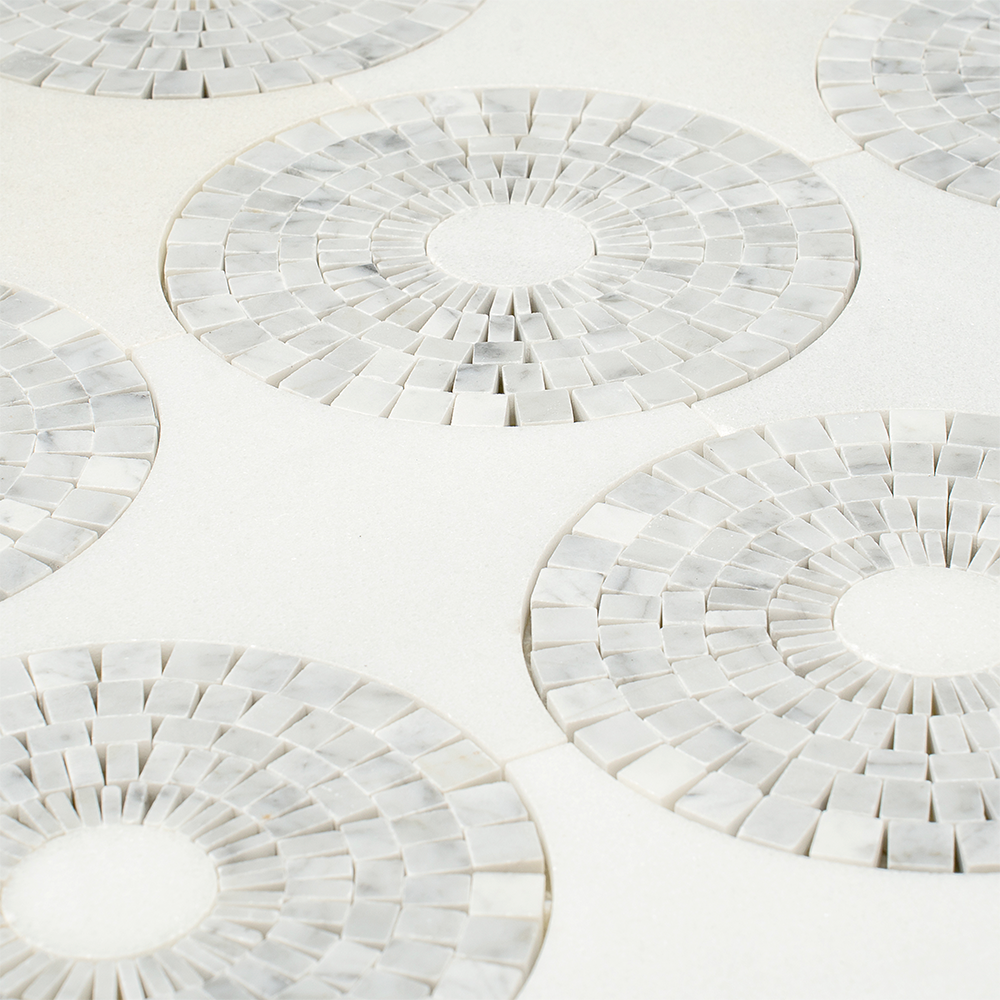 Carrara Circles Micro Mosaic Tile | Tile Club