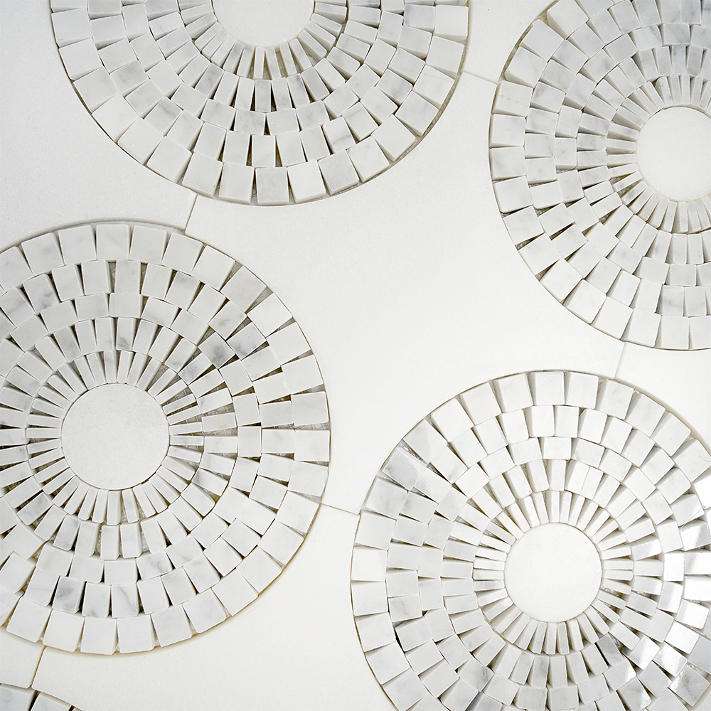 Carrara Circles Micro Mosaic Tile | Tile Club